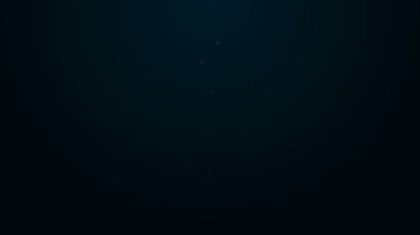 Parlak neon hattı parası ve siyah arka planda izole edilmiş dolar sembolü simgesi. Bankacılık işareti. Para sembolü. 4K Video hareketli grafik canlandırması