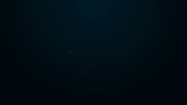 Parlak neon hattı sunum finansal iş kurulu grafiği, çizelgesi, diyagramı, bilgi grafiği, turta grafik simgesi siyah arkaplanda izole edilmiş. 4K Video hareketli grafik canlandırması