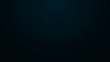 Parlayan neon hattı evrak çantası simgesi siyah arkaplanda izole edildi. İş ilanı. İş portföyü. 4K Video hareketli grafik canlandırması