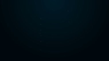 Parlayan neon hattı Amerikan futbol sahası ikonu siyah arka planda izole edildi. 4K Video hareketli grafik canlandırması