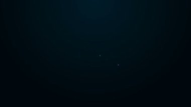 Parlayan neon hattı Amerikan futbolu bileti ikonu siyah arka planda izole edildi. 4K Video hareketli grafik canlandırması