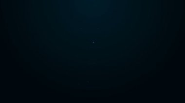 Parlak neon hattı Sport futbol mekanik skorbordu ve sonuç simgesi siyah arkaplanda izole. 4K Video hareketli grafik canlandırması
