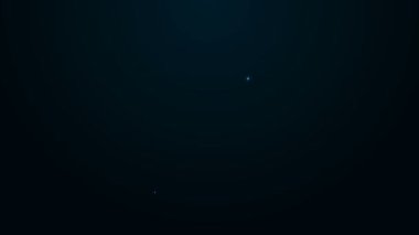 Parlayan neon çizgisi dosya simgesi siyah arkaplanda izole edildi. Kontrol listesi simgesi. İş konsepti. 4K Video hareketli grafik canlandırması