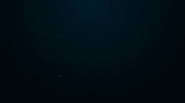 Parlayan neon çizgisi dosya dizini simgesi siyah arkaplanda izole edildi. Muhasebe klasörü sembolü. Muhasebe yönetimi. 4K Video hareketli grafik canlandırması