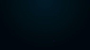 Parlayan neon hattı telefon ahizesi simgesi siyah arkaplanda izole edildi. Telefon işareti. 4K Video hareketli grafik canlandırması