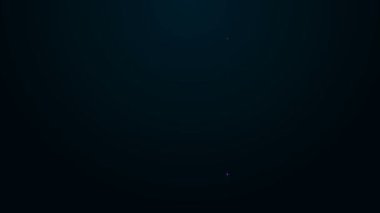 Parlak neon hattı Telefon ahizesi ve konuşma balonu sohbet simgesi siyah arkaplanda izole. Telefon işareti. 4K Video hareketli grafik canlandırması