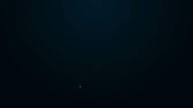 Siyah arkaplanda izole edilmiş grafik çizelgesi simgesi olan parlak neon hattı bilgisayar monitörü. Metin dosya simgesini rapor et. Muhasebe tabelası. Denetim, analiz, planlama. 4K Video hareketli grafik canlandırması