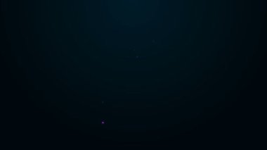 Parlayan neon hattı Kullanıcı elle simgesi siyah arkaplanda izole edildi. Kullanıcı rehberi kitabı. Talimat işareti. Kullanmadan önce oku. 4K Video hareketli grafik canlandırması