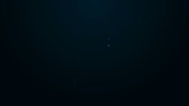 Parlayan neon hattı tıbbi kitap ikonu siyah arkaplanda izole edildi. 4K Video hareketli grafik canlandırması