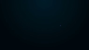 Siyah arkaplanda parlayan neon hattı ilaç veya tablet ikonu. Kapsül hapı ve uyuşturucu işareti. Eczane tasarımı. 4K Video hareketli grafik canlandırması