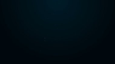 Siyah arka planda izole edilmiş burun ve boğaz ikonu hastalıklarının tedavisi için püskürtülmüş parlak neon hattı tıbbi şişesi. 4K Video hareketli grafik canlandırması