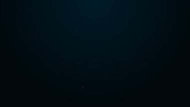 Parlayan neon çizgi solunum simgesi siyah arkaplanda izole edildi. Öksürük şurubu, solunum, alerjik hasta. Tıbbi alerji astım spreyi. 4K Video hareketli grafik canlandırması