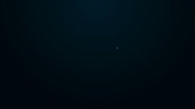 Parlak neon çizgi dosyası ve klasör klipsi simgesi siyah arkaplanda izole edildi. Kontrol listesi simgesi. İş konsepti. 4K Video hareketli grafik canlandırması