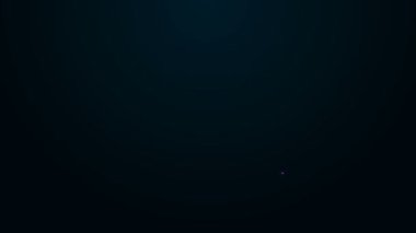 Parlayan neon çizgisi dosya dizini simgesi siyah arkaplanda izole edildi. Muhasebe klasörü sembolü. Muhasebe yönetimi. 4K Video hareketli grafik canlandırması