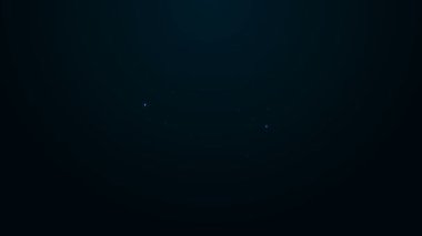 Siyah arkaplanda izole edilmiş vize damgalı parlak neon hattı pasaport sayfaları. Yabancı pasaportu özel vize pullarıyla açılmış. Seyahat konsepti. 4K Video hareketli grafik canlandırması