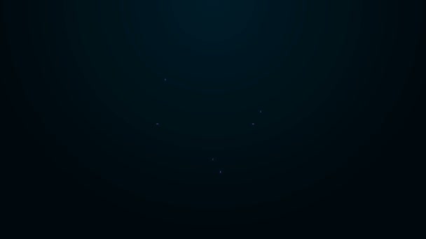 Glödande neon line Redskap ikon isolerad på svart bakgrund. Kugghjulsinställningsskylt. Kugg symbol. 4K Video motion grafisk animation — Stockvideo
