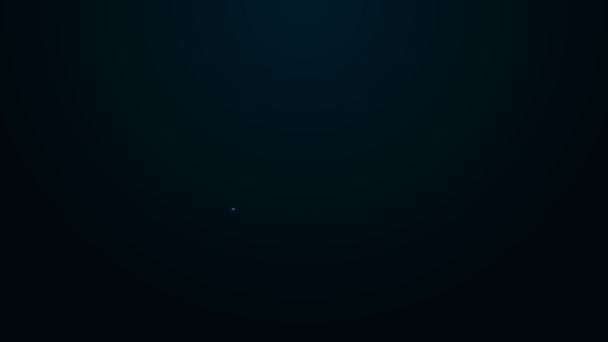 Leuchtende Leuchtschrift Computermaus-Symbol isoliert auf schwarzem Hintergrund. Optisch mit Radsymbol. 4K Video Motion Grafik Animation — Stockvideo