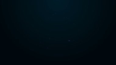 Parlayan neon çizgisi Yürüyüş sırt çantası simgesi siyah arkaplanda izole edildi. Kamp ve dağ gezisi sırt çantası. 4K Video hareketli grafik canlandırması