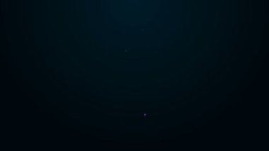 Parlayan neon hattı seyahat simgesi bavulu siyah arkaplanda izole edildi. Seyahat bagaj tabelası. Seyahat bagaj ikonu. 4K Video hareketli grafik canlandırması