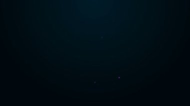 Parlayan neon hattı seyahat simgesi bavulu siyah arkaplanda izole edildi. Seyahat bagaj tabelası. Seyahat bagaj ikonu. 4K Video hareketli grafik canlandırması