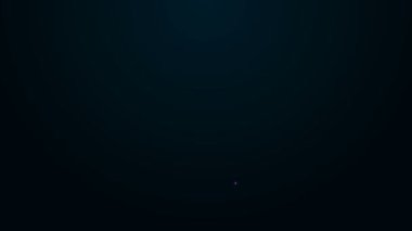 Çevre koruma ikonu elinde parlayan neon hattı. Siyah arka planda izole edilmiş. Tohum ve tohum. Fidan dikiyorum. Ekoloji konsepti. 4K Video hareketli grafik canlandırması