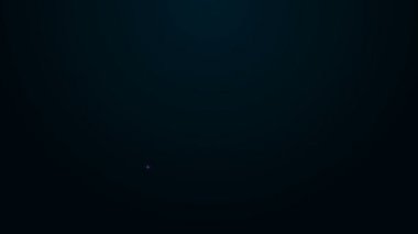 Çevre koruma ikonu elinde parlayan neon hattı. Siyah arka planda izole edilmiş. Tohum ve tohum. Fidan dikiyorum. Ekoloji konsepti. 4K Video hareketli grafik canlandırması