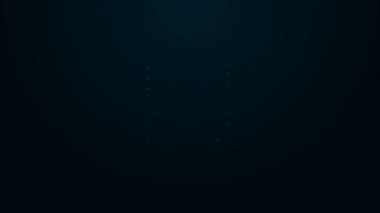 Parlayan neon hattı örgü simgesi siyah arkaplanda izole edildi. Örgü kumaş ve iğneli yün amblemi. El yapımı, örgü ya da terzi için etiket. 4K Video hareketli grafik canlandırması