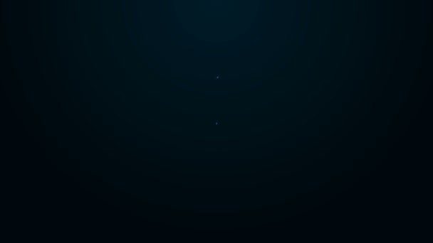 Светящаяся неоновая линия Значок собачьего домика изолирован на черном фоне. Собачий питомник. Видеографическая анимация 4K — стоковое видео