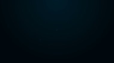 Parlayan neon hattı elbise askısı simgesi siyah arkaplanda izole edildi. Vestiyer ikonu. Kıyafet servis sembolü. Çamaşır askı tabelası. 4K Video hareketli grafik canlandırması