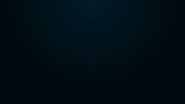 Parlayan neon hattı Tekstil kumaş rulo simgesi siyah arkaplanda izole edildi. Yuvarlan, paspas, halı, halı, halı ya da kağıt rulo ikonu. 4K Video hareketli grafik canlandırması