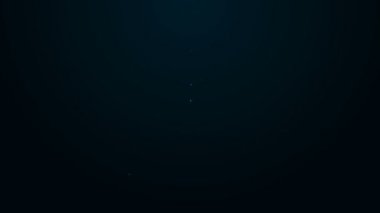 Parlayan neon hattı kilise binası simgesi siyah arka planda izole edildi. Hıristiyan Kilisesi. Kilisenin dini. 4K Video hareketli grafik canlandırması