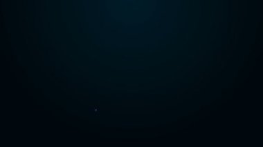 Siyah arkaplanda parlayan neon hattı erkek cinsiyet simgesi izole edildi. 4K Video hareketli grafik canlandırması