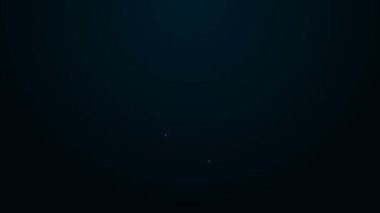 Parlayan neon hattı İki Bağlı Kalpler simgesi siyah arkaplanda izole edildi. Romantik sembol, bağlanma, tutku ve düğün. Sevgililer Günü sembolü. 4K Video hareketli grafik canlandırması