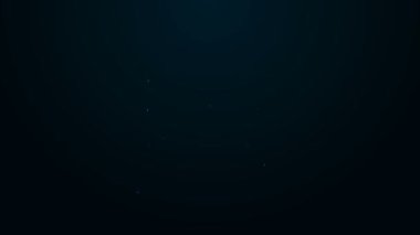 Parlayan neon hattı çekim atlıkarınca simgesi siyah arkaplanda izole edildi. Eğlence parkı. Çocuklar için eğlence parkı, eğlence parkı. 4K Video hareketli grafik canlandırması