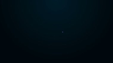 Işıldayan neon hattı hedef sporu siyah arkaplanda izole edilmiş bir yarışma ikonu. Atış poligonu ya da silah atışı için sayıları olan temiz bir hedef. 4K Video hareketli grafik canlandırması