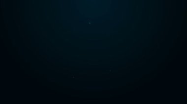 Parlayan neon hattı sihirli top ikonu siyah arkaplanda izole edildi. Kristal küre. 4K Video hareketli grafik canlandırması