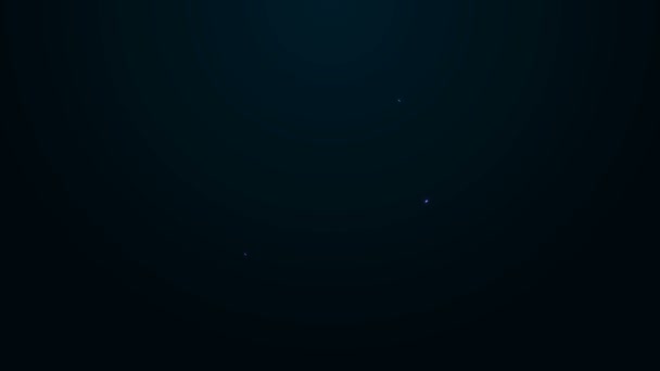 Glowing neon line Ticket icon isolated on black background. Amusement park. 4K Video motion graphic animation