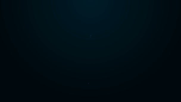 Ligne lumineuse au néon Icône baguette magique isolée sur fond noir. Accessoire magique en forme d'étoile. Le pouvoir magique. Animation graphique de mouvement vidéo 4K — Video
