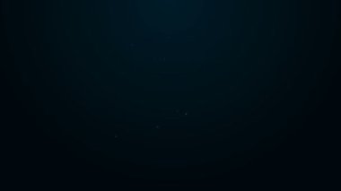 Parlayan neon hattı Kripto para birimi bulut madenciliği ikonu siyah arka planda izole edildi. Kazmalı bulut, bitcoin, dijital para piyasası, kripto para cüzdanı. 4K Video hareketli grafik canlandırması