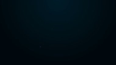 Parlayan neon hattı Kripto para birimi simgesi Dash siyah arka planda izole edildi. Dijital para birimi. Altcoin sembolü. Engelleme zinciri tabanlı şifreli para birimi. 4K Video hareketli grafik canlandırması