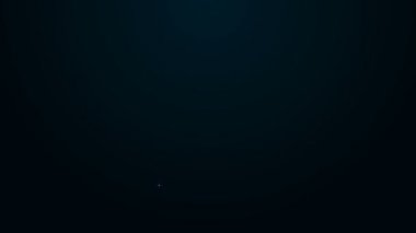 Parlayan neon hattı Ateş oku simgesi siyah arkaplanda izole edildi. Hipster ok simgesi. 4K Video hareketli grafik canlandırması