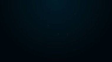 Geyik avında parlayan neon hattı ve siyah arka planda izole edilmiş hedef simgesi. Geyik ve hedefli av kulübü logosu. Tüfek merceği bir geyiği hedef alıyor. 4K Video hareketli grafik canlandırması