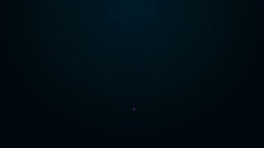 Işıldayan neon hattı hedef sporu siyah arkaplanda izole edilmiş bir yarışma ikonu. Atış mesafesinde veya atış mesafesinde temiz bir hedef. 4K Video hareketli grafik canlandırması