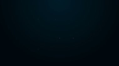 Parlayan neon çizmeli Hunter çizmeleri simgesi siyah arkaplanda izole edildi. 4K Video hareketli grafik canlandırması