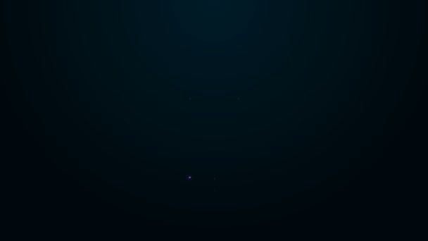 Светящаяся неоновая линия Иконка охотничьей собаки выделена на черном фоне. Видеографическая анимация 4K — стоковое видео