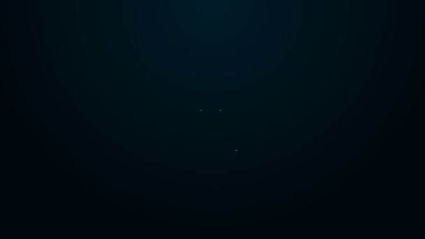 Linha de néon brilhante Cabeça de veado com chifres ícone isolado no fundo preto. Animação gráfica em movimento de vídeo 4K — Vídeo de Stock