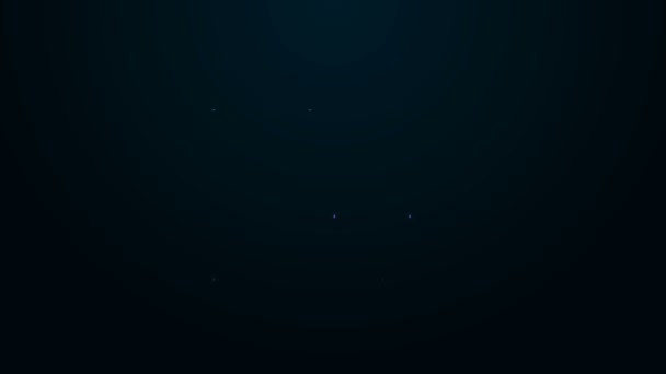 Lumineux néon ligne Bottes Hunter icône isolée sur fond noir. Animation graphique de mouvement vidéo 4K — Video