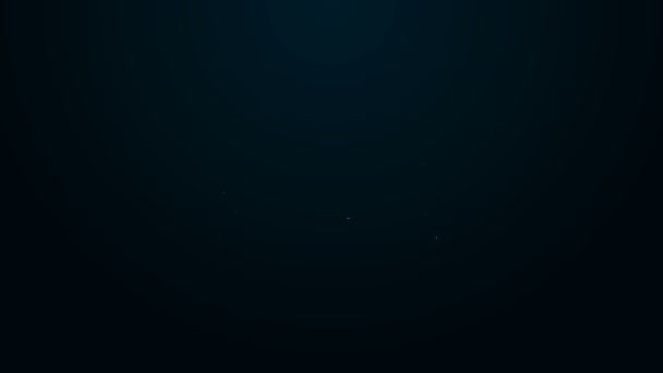 Linha de néon brilhante Ícone de caça armadilha isolado no fundo preto. Animação gráfica em movimento de vídeo 4K — Vídeo de Stock