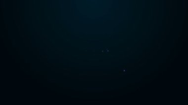 Siyah arkaplanda kablosuz Wi-fi ikonu olan akıllı ev bilgisayarlı parlak neon hattı. Uzaktan kumanda. 4K Video hareketli grafik canlandırması