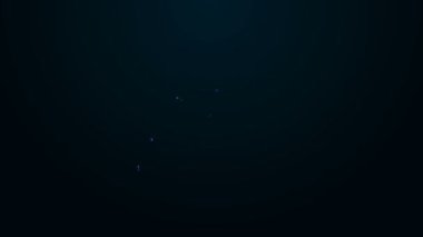 Siyah arkaplanda izole edilmiş ev sıcaklığı ikonu olan parlak neon hattı dizüstü bilgisayarı. Termometre simgesi. 4K Video hareketli grafik canlandırması